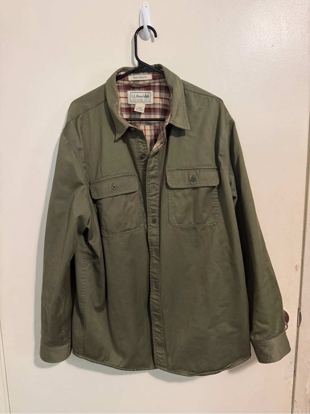 L.L. Bean Olive Military Field Shirt-Jacket